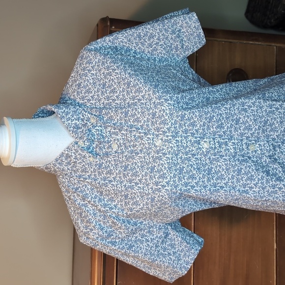 Abercrombie & Fitch Short Sleeve Button Up Stretch Super Slim SZ L - Picture 3 of 13